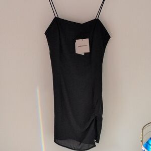 Superdown Black Ruched Mini Dress